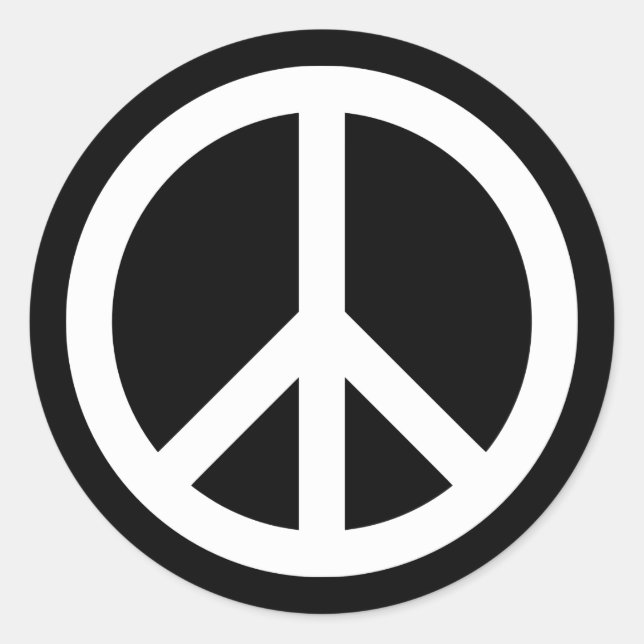 Adesivo Redondo Símbolo de Paz Branco (Frente)