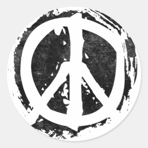 Adesivo Redondo Símbolo de paz do Grunge