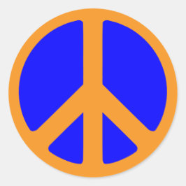 Adesivo Redondo Símbolo de Paz em azul e ouro