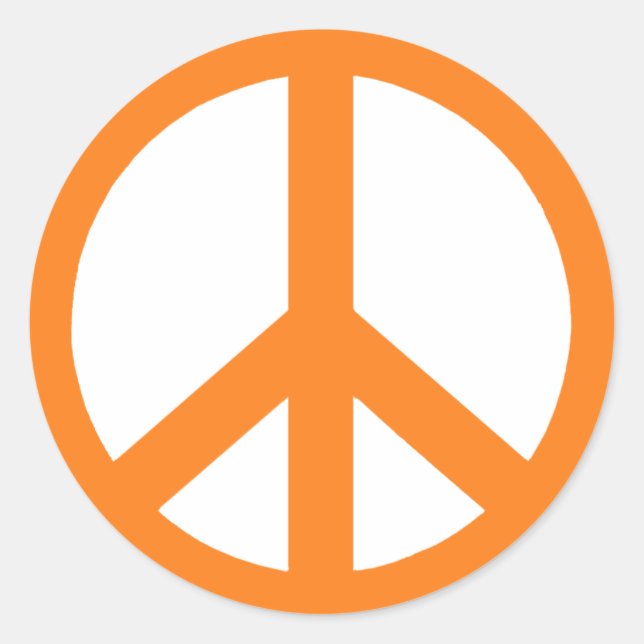 Adesivo Redondo Símbolo de Paz Laranja (Frente)