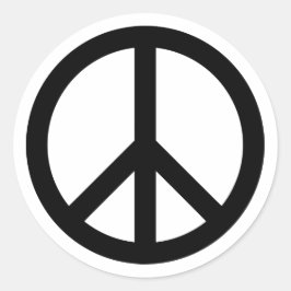 Adesivo Redondo Símbolo de Paz Negra
