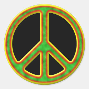 Adesivo Redondo Símbolo de paz rasta