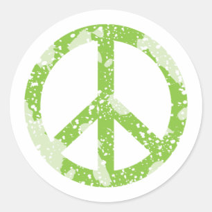 Adesivo Redondo Símbolo de Paz (Verde)