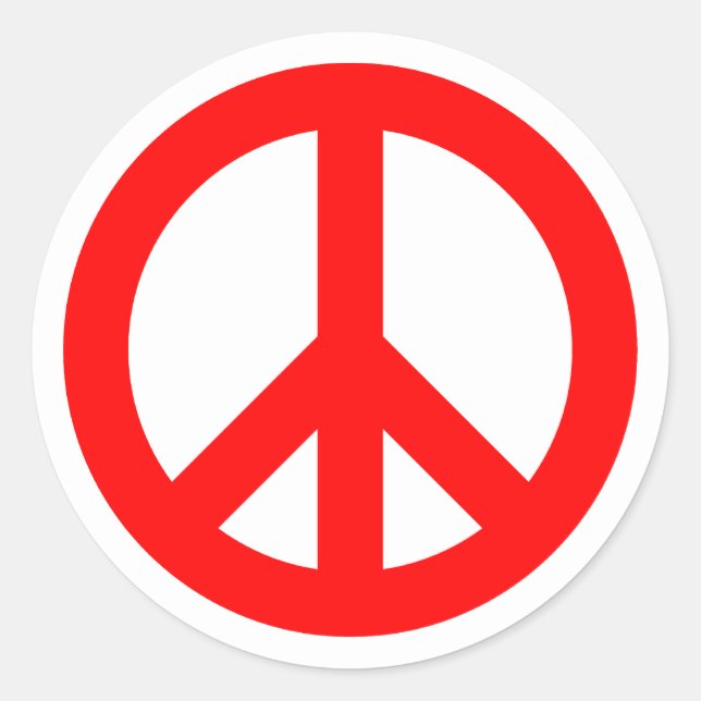 Adesivo Redondo Símbolo de Paz Vermelho (Frente)