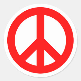 Adesivo Redondo Símbolo de Paz Vermelho