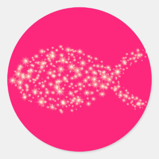 Adesivo Redondo Símbolo de Peixe Cristão de Lítio