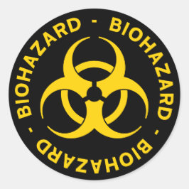 Adesivo Redondo Símbolo de perigo amarelo