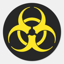 Adesivo Redondo Símbolo de perigo amarelo
