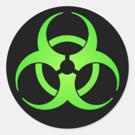 Adesivo Redondo Símbolo de perigo verde