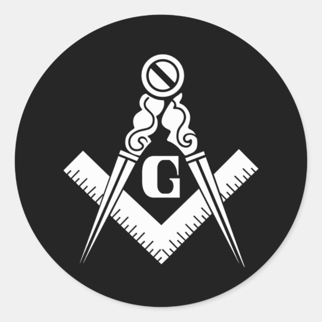 Adesivo Redondo Símbolo de pirâmide Masônica do Triângulo Illumina (Frente)