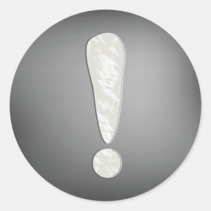 Adesivo Redondo Símbolo de Ponto de Exclamação Industrial Grunge