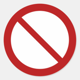 Adesivo Redondo Símbolo de proibição ou proibição