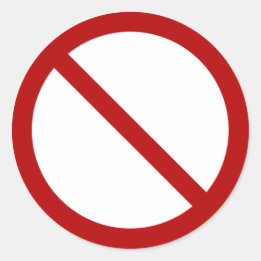 Adesivo Redondo Símbolo de proibição ou proibição