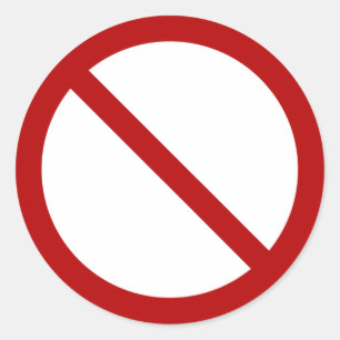 Adesivo Redondo Símbolo de proibição ou proibição