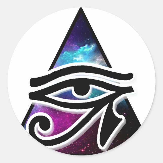 Adesivo Redondo Símbolo de proteção egípcio do cavalo (Frente)