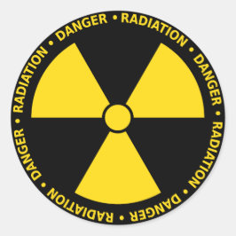 Adesivo Redondo Símbolo de Radiação Amarela