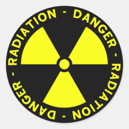 Adesivo Redondo Símbolo de Radiação Amarela