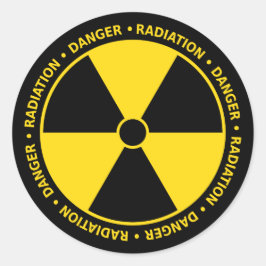 Adesivo Redondo Símbolo de Radiação Amarelo e Preto