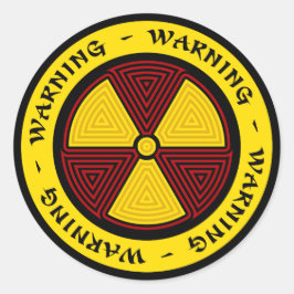 Adesivo Redondo Símbolo de Radiação de Arte Gráfica