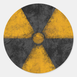 Adesivo Redondo Símbolo de radiação em relevo