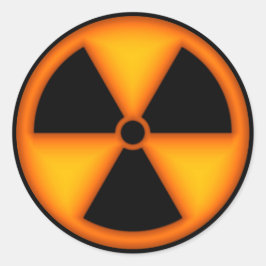 Adesivo Redondo Símbolo de Radiação Laranja