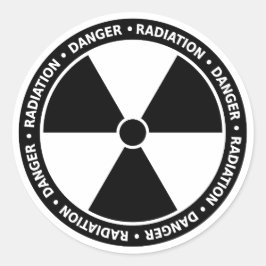 Adesivo Redondo Símbolo de Radiação Preta e Branca