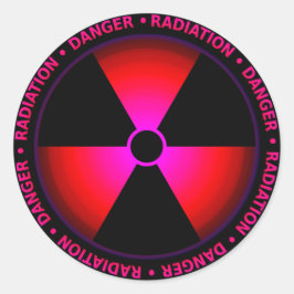 Adesivo Redondo Símbolo de Radiação Vermelha