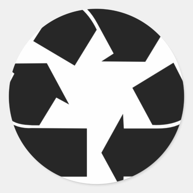 Adesivo Redondo Símbolo de reciclar (Frente)