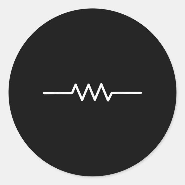 Adesivo Redondo Símbolo de resistência elétrica Circuito de Engenh (Frente)