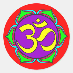 Adesivo Redondo Símbolo de sagrado budismo religião zen yoga flor