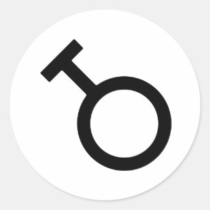 Adesivo Redondo Símbolo de sexo travesti