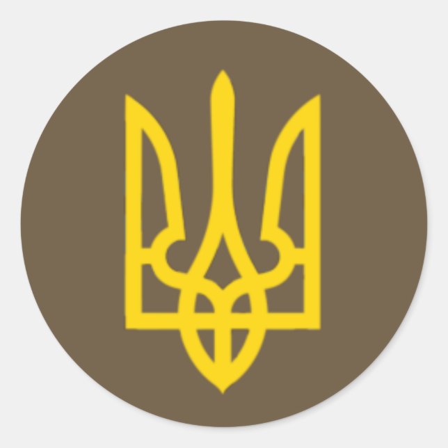 Adesivo Redondo Símbolo de Sinalizador da Ucrânia Volodymyr Zelens (Frente)