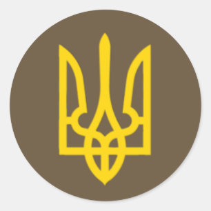 Adesivo Redondo Símbolo de Sinalizador da Ucrânia Volodymyr Zelens