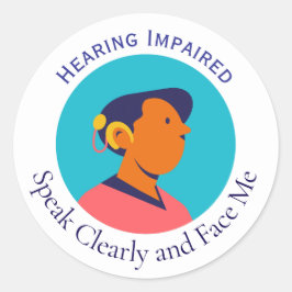 Adesivo Redondo Símbolo de surdo