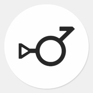 Adesivo Redondo Símbolo de Terceiro Gênero Bigender