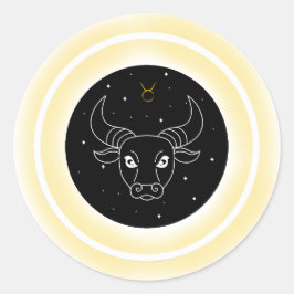 Adesivo Redondo Símbolo de Touro – Emblema Mínimo de Astronomia