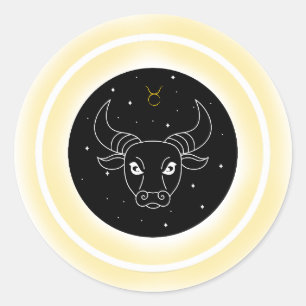 Adesivo Redondo Símbolo de Touro – Emblema Mínimo de Astronomia