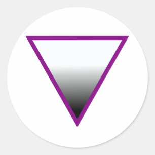 ADESIVO REDONDO SÍMBOLO DE TRIÂNGULO ASEXUAL