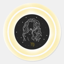 Adesivo Redondo Símbolo de Virgem – Emblema Mínimo de Astrologia