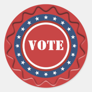Adesivo Redondo Símbolo de Votação Patriótico Americano Cera Verme