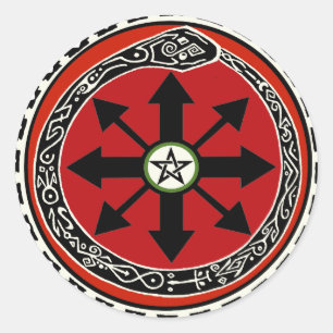 Adesivo Redondo Símbolo de Witchcraft para o Caos