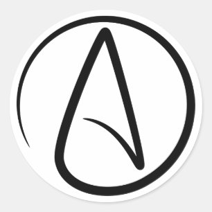 Adesivo Redondo Símbolo do Ateísmo - Sinal de Ateu