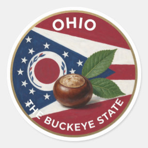 Adesivo Redondo Símbolo do Castanheiro de Ohio 🌰