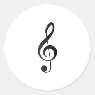 Adesivo Redondo símbolo do clef de triplo