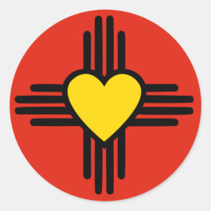 Adesivo Redondo Símbolo do coração de Zia