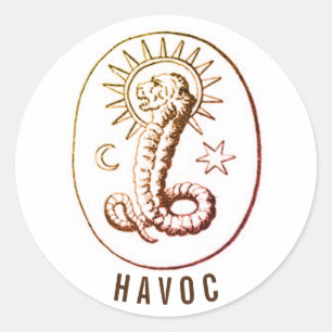 Adesivo Redondo Símbolo do Demiurgo Havoc - Gnóstico Esotérico