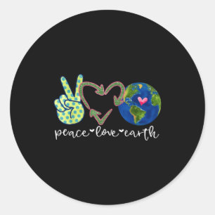Adesivo Redondo Símbolo do dia da terra amor paz reciclagem terra