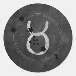 Adesivo Redondo Símbolo do diafragma prateado das estrelas pretas 