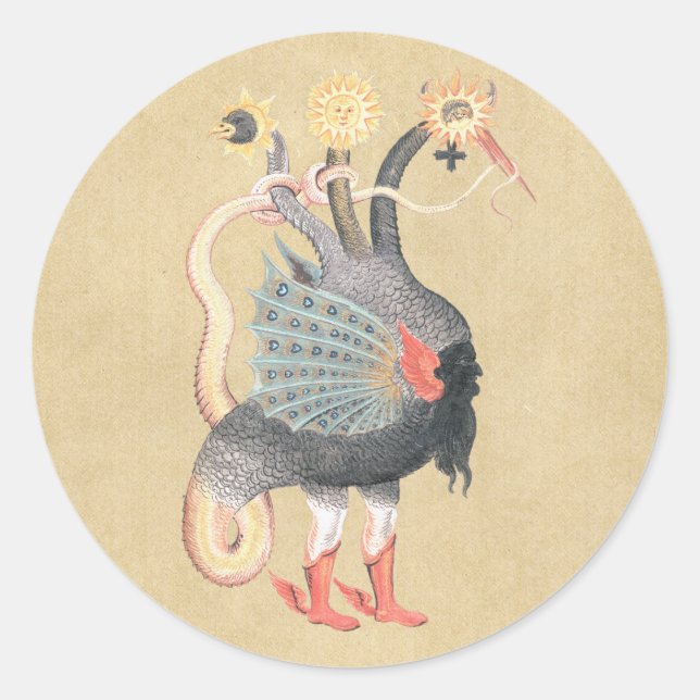 Adesivo Redondo Símbolo do Dragão Alchemy (Frente)