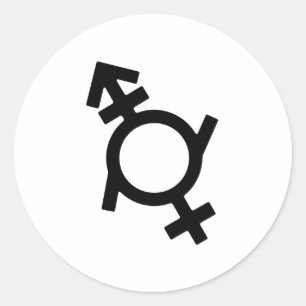 Adesivo Redondo Símbolo do gênero Genderfluido Androgyne Female